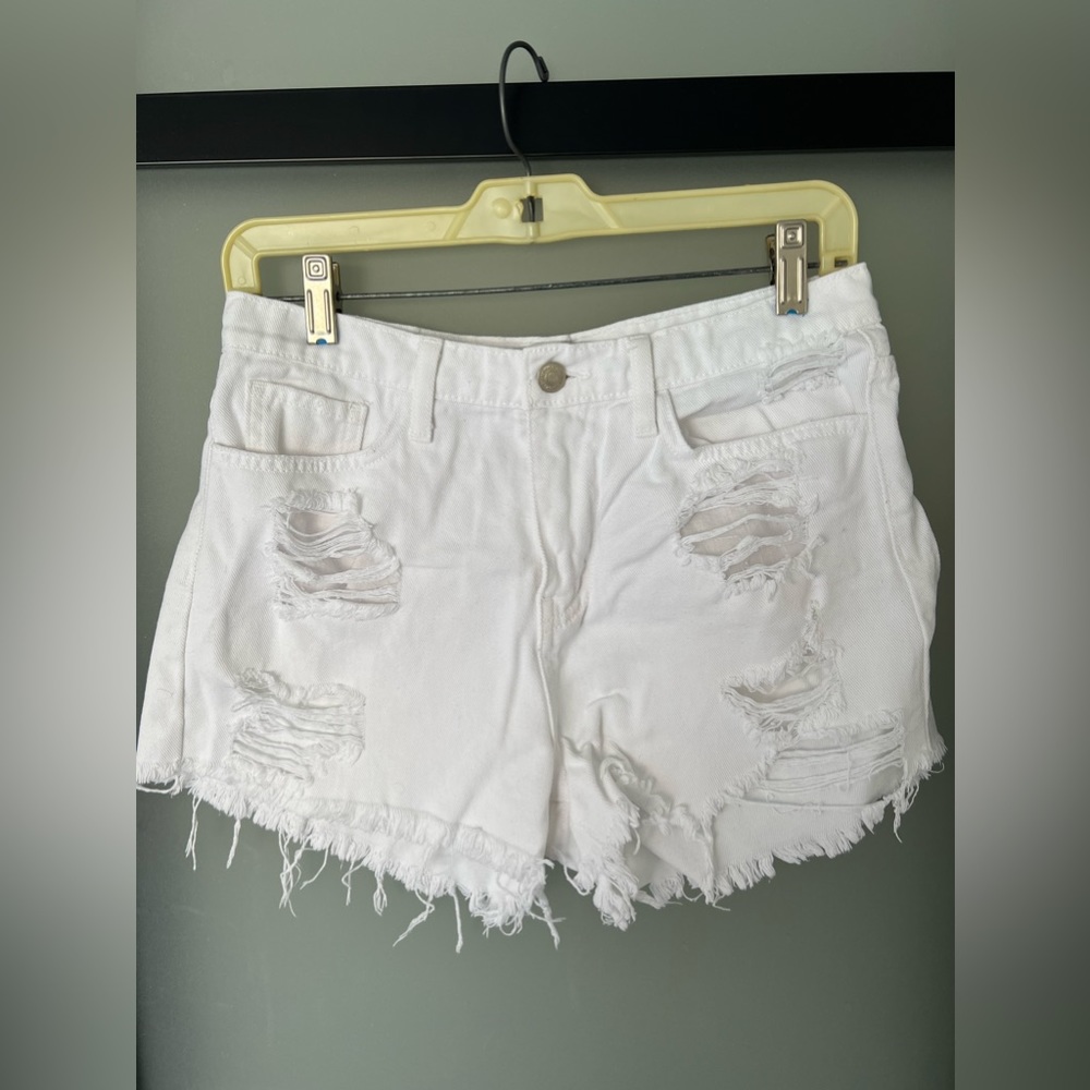Flying Monkey Denim White Distressed Jean Shorts